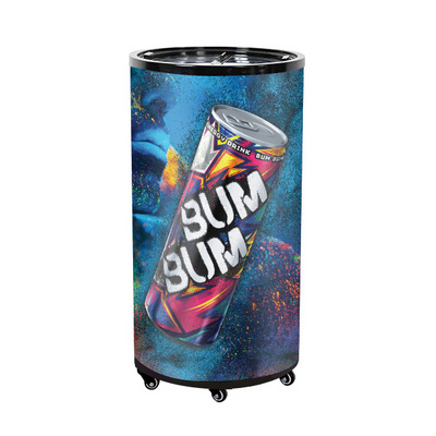 Meisda 65L Round Barrel Energy Drink Can Cooler fridge