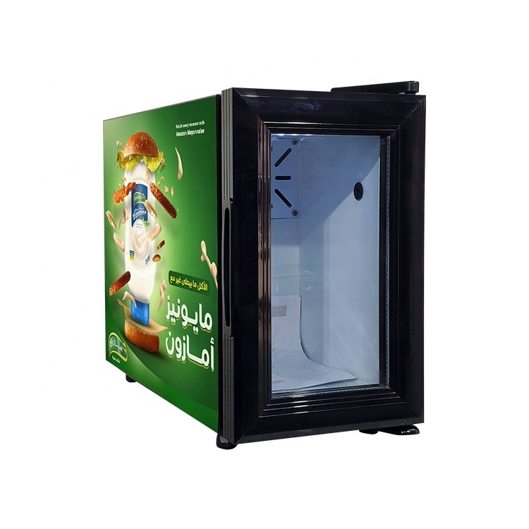 Meisda 8L Meisda Table Top Glass Door No Frost Hotel Room Mini Cooler Bar Milk Fridge With Lock