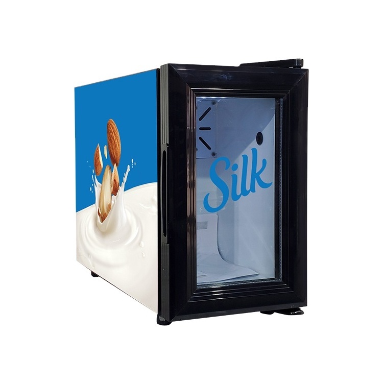 Meisda 8L Meisda Table Top Glass Door No Frost Hotel Room Mini Cooler Bar Milk Fridge With Lock