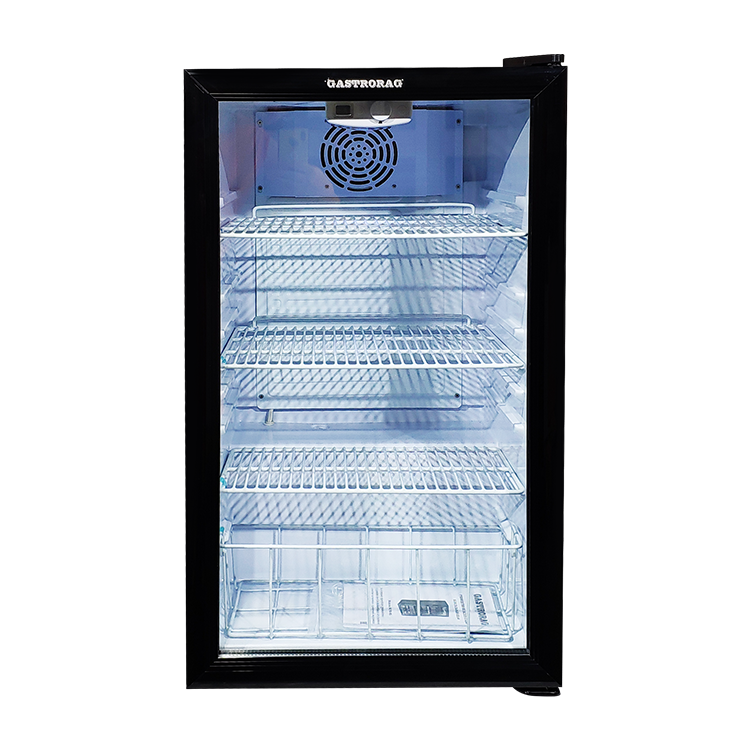 Meisda OEM Lock Hotel Energy Drink 98L Display Cooler Single Door Mini Display Fridge with Glass Door