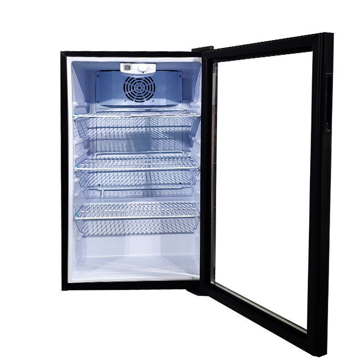 Meisda OEM Lock Hotel Energy Drink 98L Display Cooler Single Door Mini Display Fridge with Glass Door