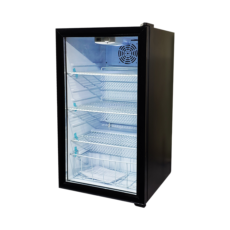 Meisda OEM Lock Hotel Energy Drink 98L Display Cooler Single Door Mini Display Fridge with Glass Door