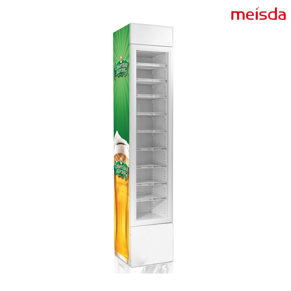 Meisda SC105B Slim Used Glass Door Redbull Beverage Vertical Display Refrigerator 105L With ETL