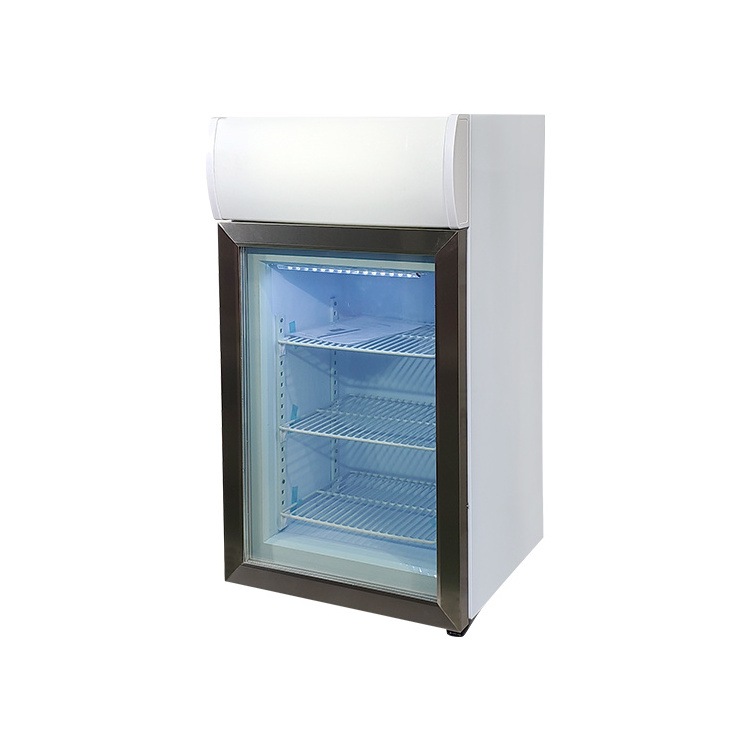 MEISDA SD50B 50L Ice Cream Counter Top Display Mini Bar Freezer With Glass Door