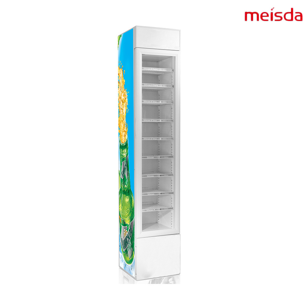 Meisda SC105B Slim Used Glass Door Redbull Beverage Vertical Display Refrigerator 105L With ETL