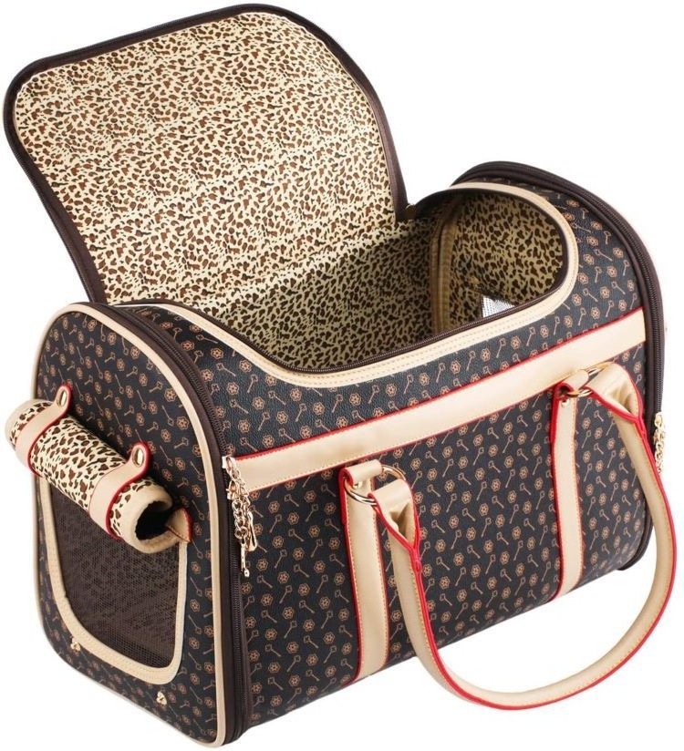 Outside Travel boutique Luxury shop bicycle sublimation Pet Handbag Shoulder Tote Folding Leather Designer Dog Cat Carrier Purse