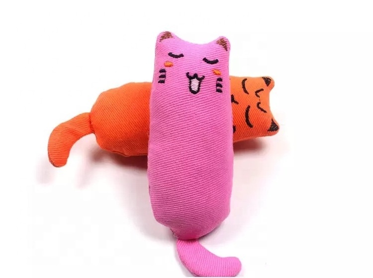 Cute molar catnip toy fun interactive plush cat toy pet kitten chewing vocal toy paw thumb bite catnip