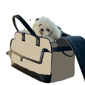 Original Custom Logo Manufacturer luxury brand famous design high-end leather pet travel bag cat Carriers dog carrier sling