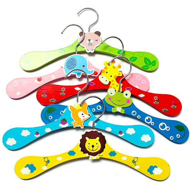 Ropa Para Perro Wood Pet Apparel Hangers Cute Cartoon Print Cat Dog Clothes Hanger Rack Puppy Hangers for Small Dogs Clothing