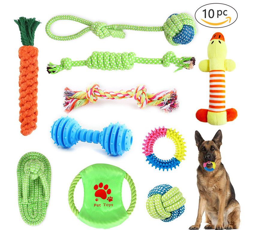 Factory Direct Sale Molar Circle Radish Slippers Cotton Hemp Rope Ball Dog Pet Toy Set