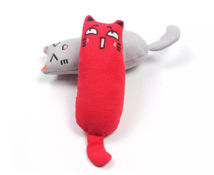 Cute molar catnip toy fun interactive plush cat toy pet kitten chewing vocal toy paw thumb bite catnip