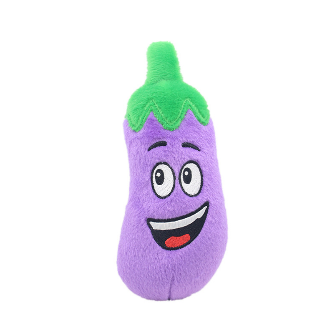 Factory Direct Sale Fruits Vegetables Interactive Educational Plush Sound Chew Toy Dog Toy Pet