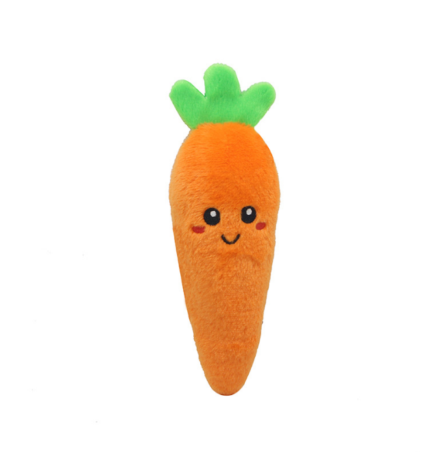 Factory Direct Sale Fruits Vegetables Interactive Educational Plush Sound Chew Toy Dog Toy Pet