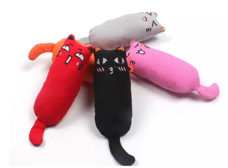 Cute molar catnip toy fun interactive plush cat toy pet kitten chewing vocal toy paw thumb bite catnip