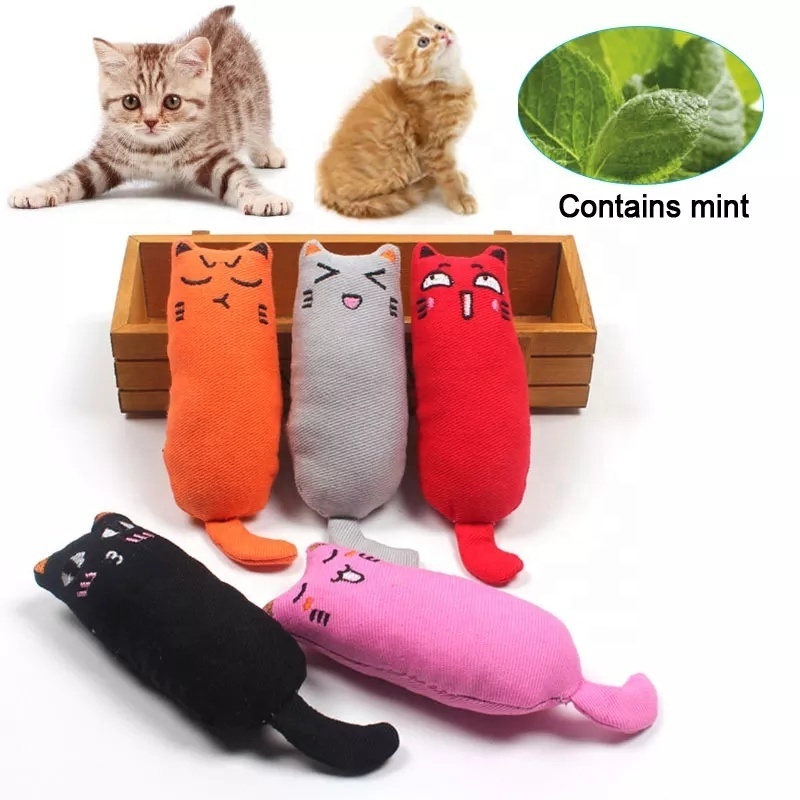 Cute molar catnip toy fun interactive plush cat toy pet kitten chewing vocal toy paw thumb bite catnip