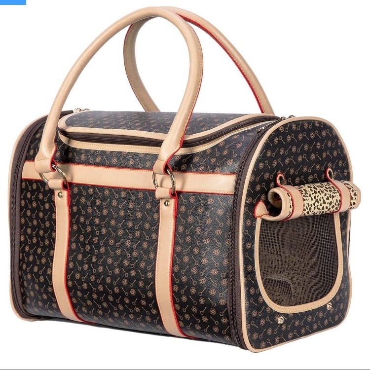 Outside Travel boutique Luxury shop bicycle sublimation Pet Handbag Shoulder Tote Folding Leather Designer Dog Cat Carrier Purse