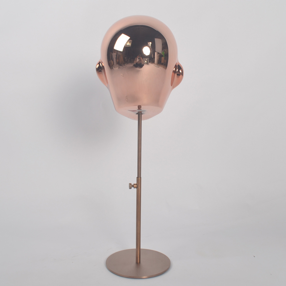 rose gold chrome fiberglass female head dummy for sale