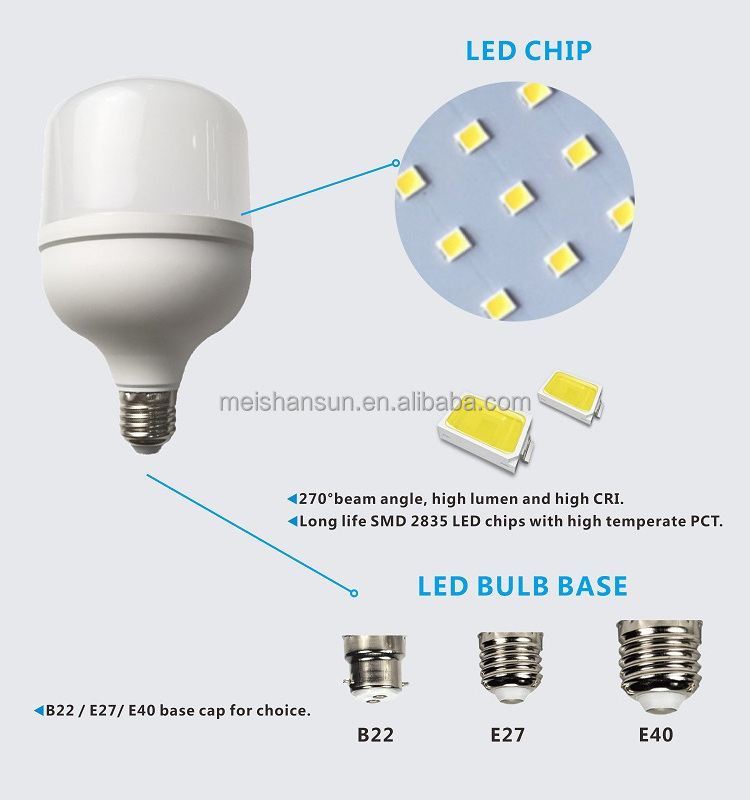 High Power and Quality Led Big T Shape Light Bulb E27 E40 Lamp Bombilla Led 20W 30W 40W 50W 60W Bulb Led Foco 50 Watt LED T Bulb