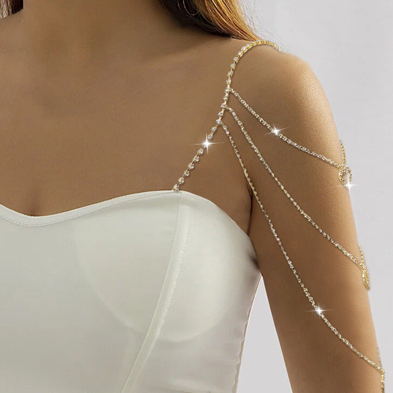 Fashion Simple Multi-Layer Rhinestone Chain Skirt Dress Halter Chain Shoulder Chain