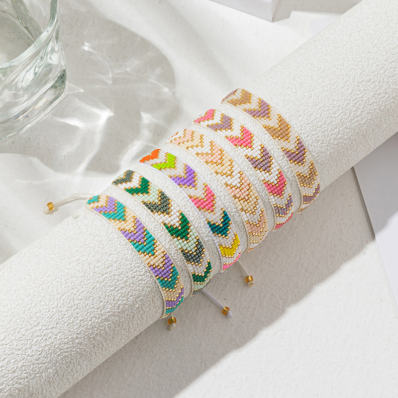 New Dazzling Colorful Arrowhead Ins Style Female Hand Knitting Miyuki Glass Tila Bead Bracelets