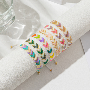 New Dazzling Colorful Arrowhead Ins Style Female Hand Knitting Miyuki Glass Tila Bead Bracelets