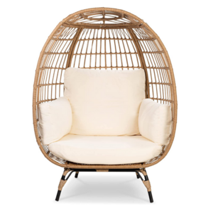 Best Choice Products Wicker Egg Chair Over sized Indoor Outdoor Lounger for Patio, Backyard, Living Room rattan chair