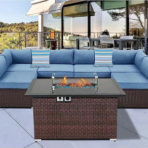 Outdoor Patio Sectional Sofa Couch Black PE Wicker Furniture Patio Conversation Sets rattan sofa