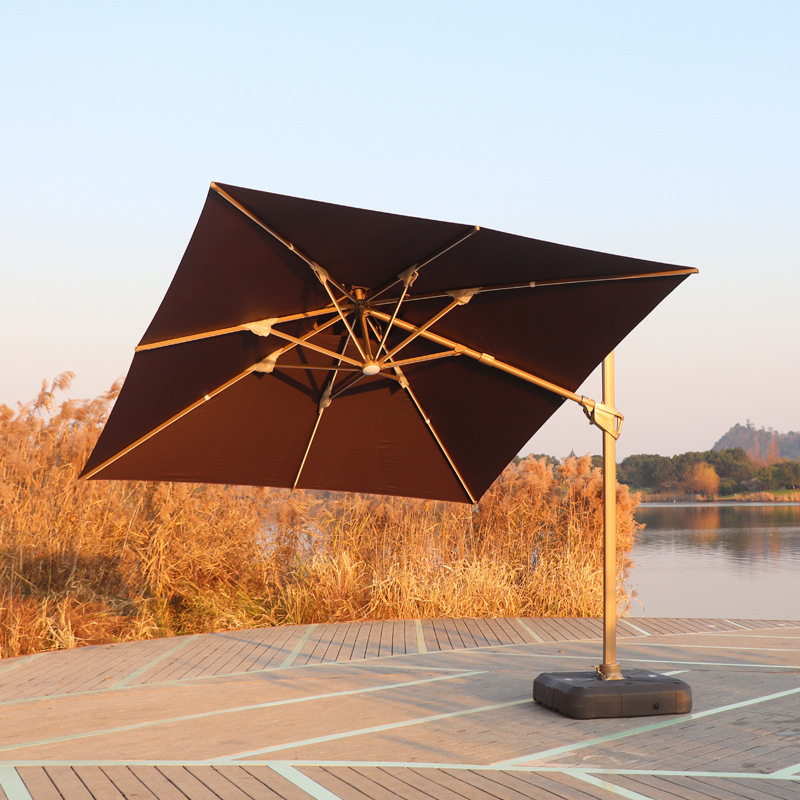 Solar energy belt LED lights with light outdoor sunshade umbrella courtyard outdoor large umbrella