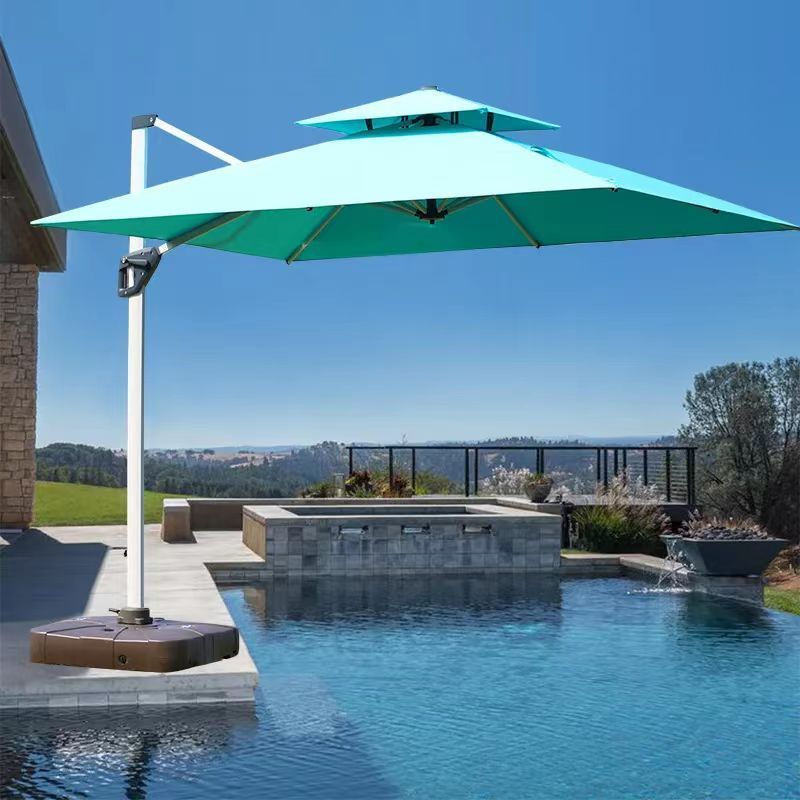 Rectangular Outdoor Market Patio Table Umbrella with Tilt Patio Umbrellas Double Top Outdoor Umbrella