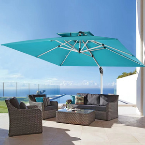 Rectangular Outdoor Market Patio Table Umbrella with Tilt Patio Umbrellas Double Top Outdoor Umbrella