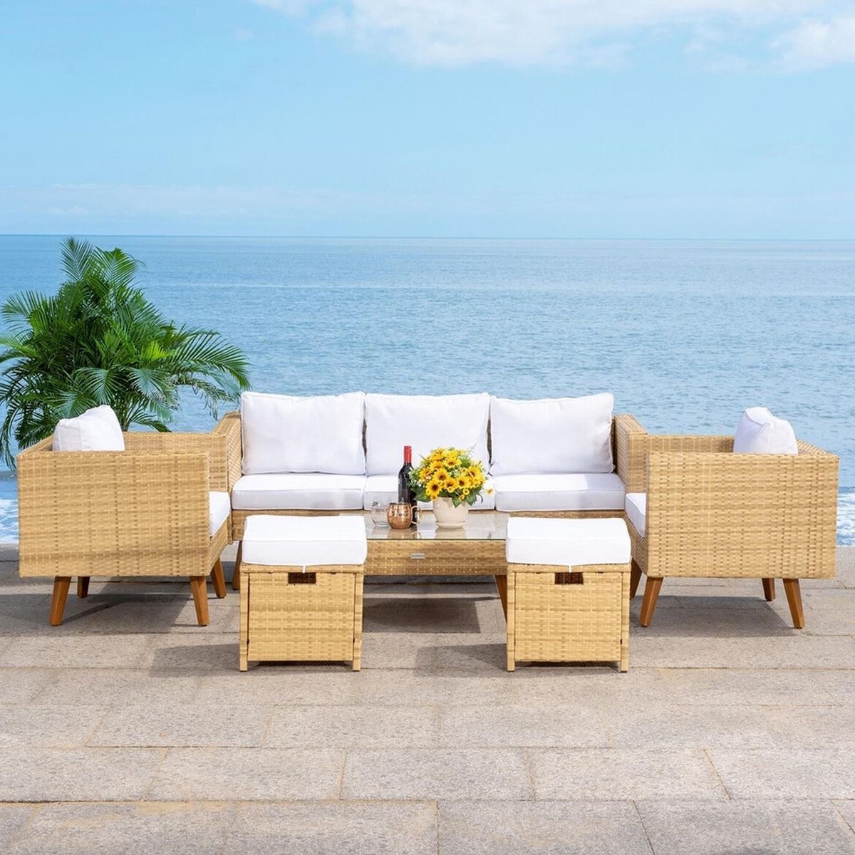 High Back Sofa Set Aluminum Sofa Outdoor Garden Patio Furniture yard Aluminum Conversation Set with cushion