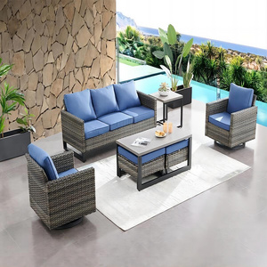 Outdoor Furniture Set Patio Furniture Set Garden sofa with table Modern Metal Patio Sectional Sofa with swivel function