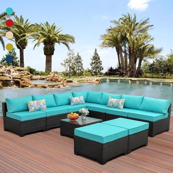 Popular Garden Furniture Plastic Rattan Sofa Set Outdoor Carton Modern Leisure Garden Sofa