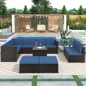 Popular Garden Furniture Plastic Rattan Sofa Set Outdoor Carton Modern Leisure Garden Sofa