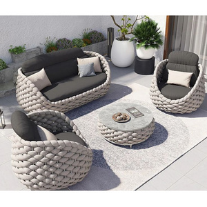 Professional Collocation Patio Outdoor Furniture Rattan Sofa Curl Rattan Sofa Leisure Lounge Chair Garden Sets