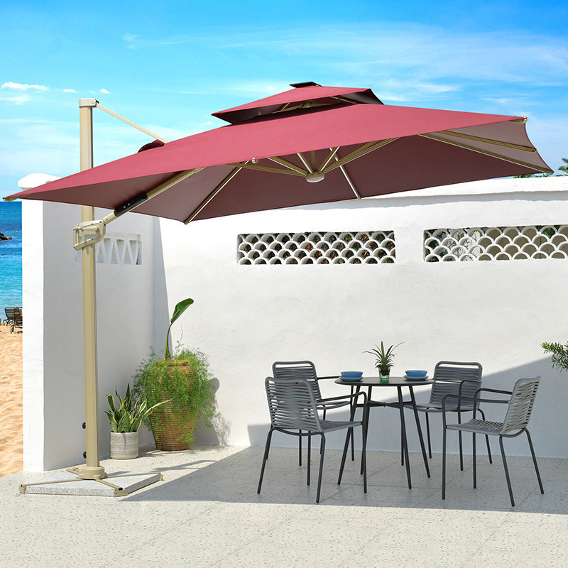 Outdoor Umbrella Waterproof 3m Square Garden Umbrella For Roof Top Patio Restaurant