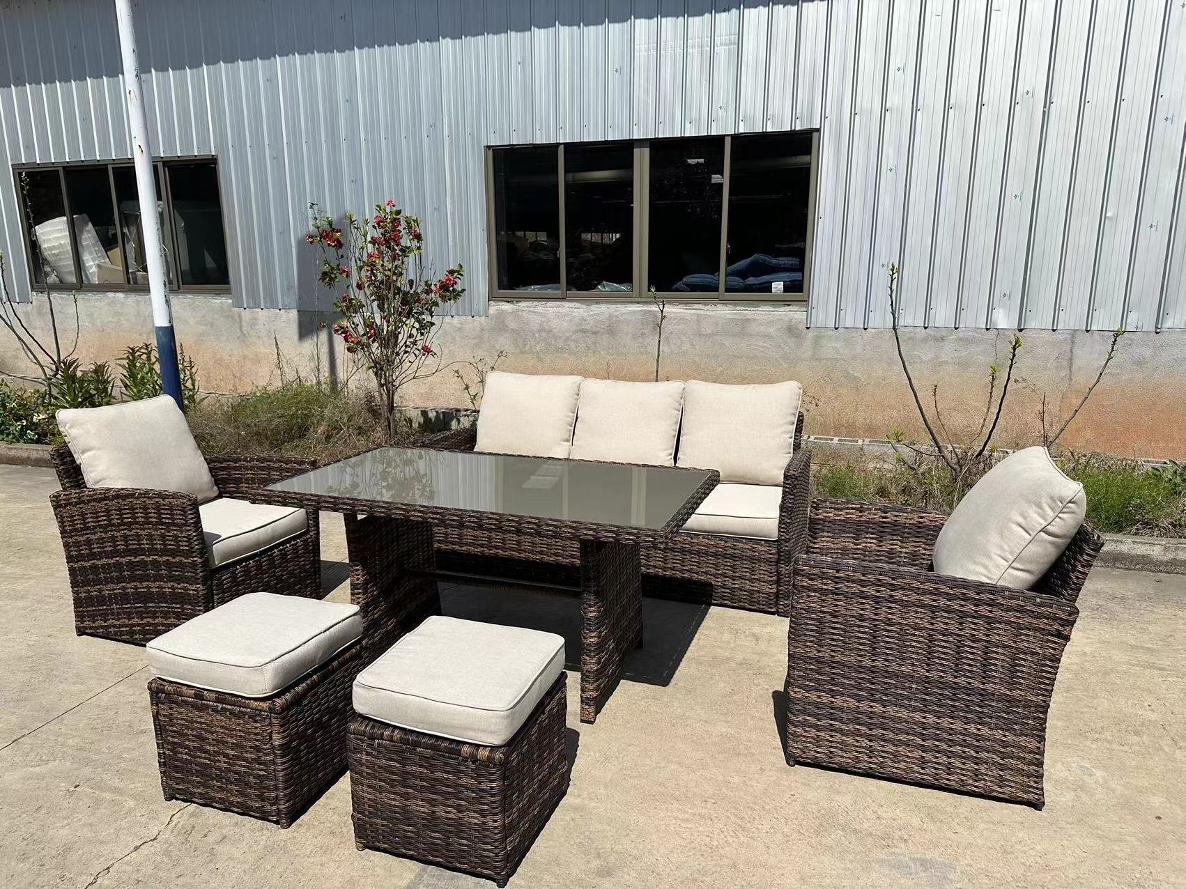 Best Selling Rattan Furniture Wicker Table Set Outdoor Patio Furniture dining table and chair