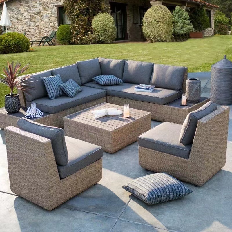 Low Price Sale Aluminum PE Rattan Garden Balcony Sofa Set Terrace Wicker Outdoor Furniture