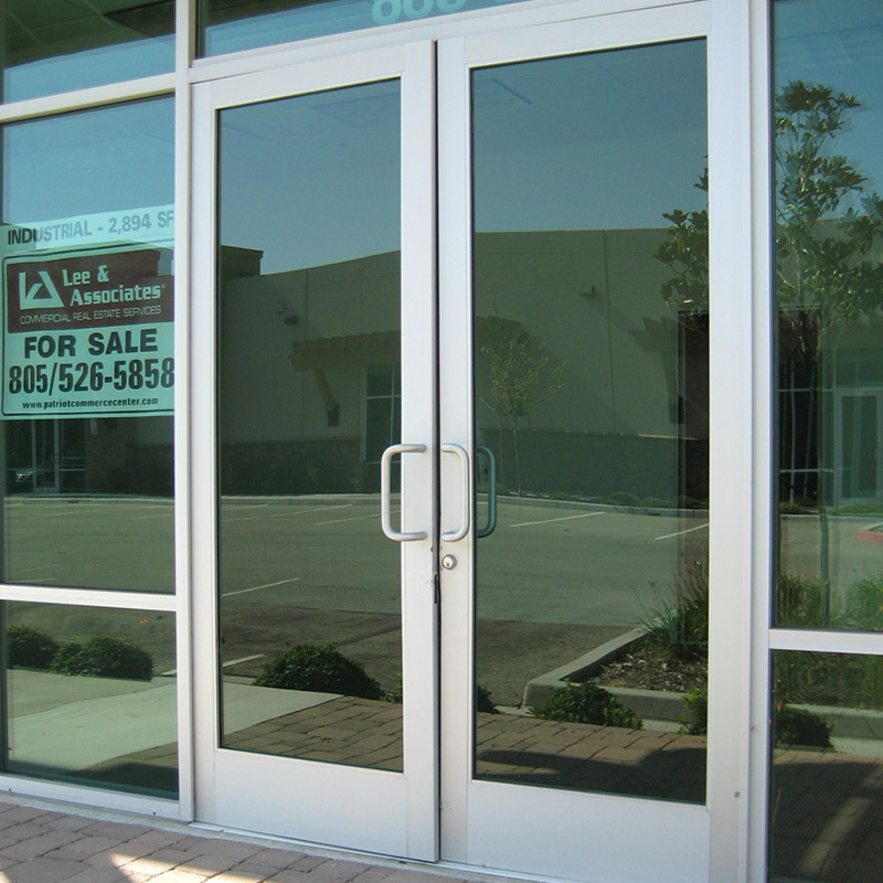 Commercial main entrance aluminum sliding glass doors system