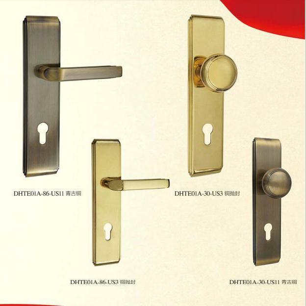 Square zinc alloy indoor door handle lock