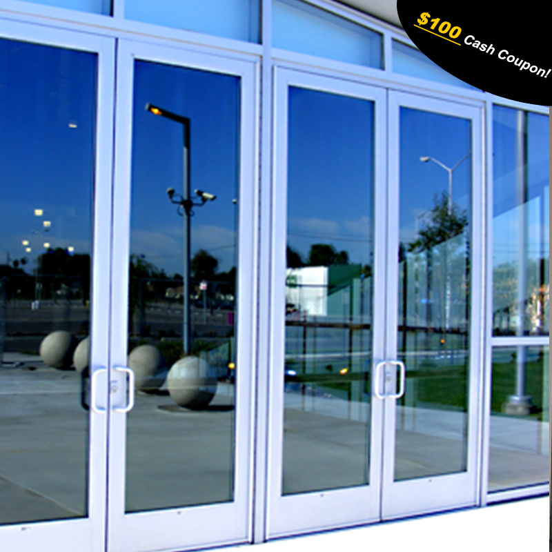 Exterior commercial glass aluminum storefront swing door