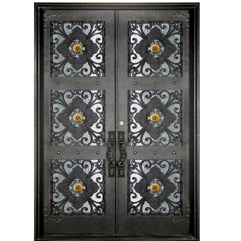 Give $500 cash coupon Luxury  wrought iron front entry door