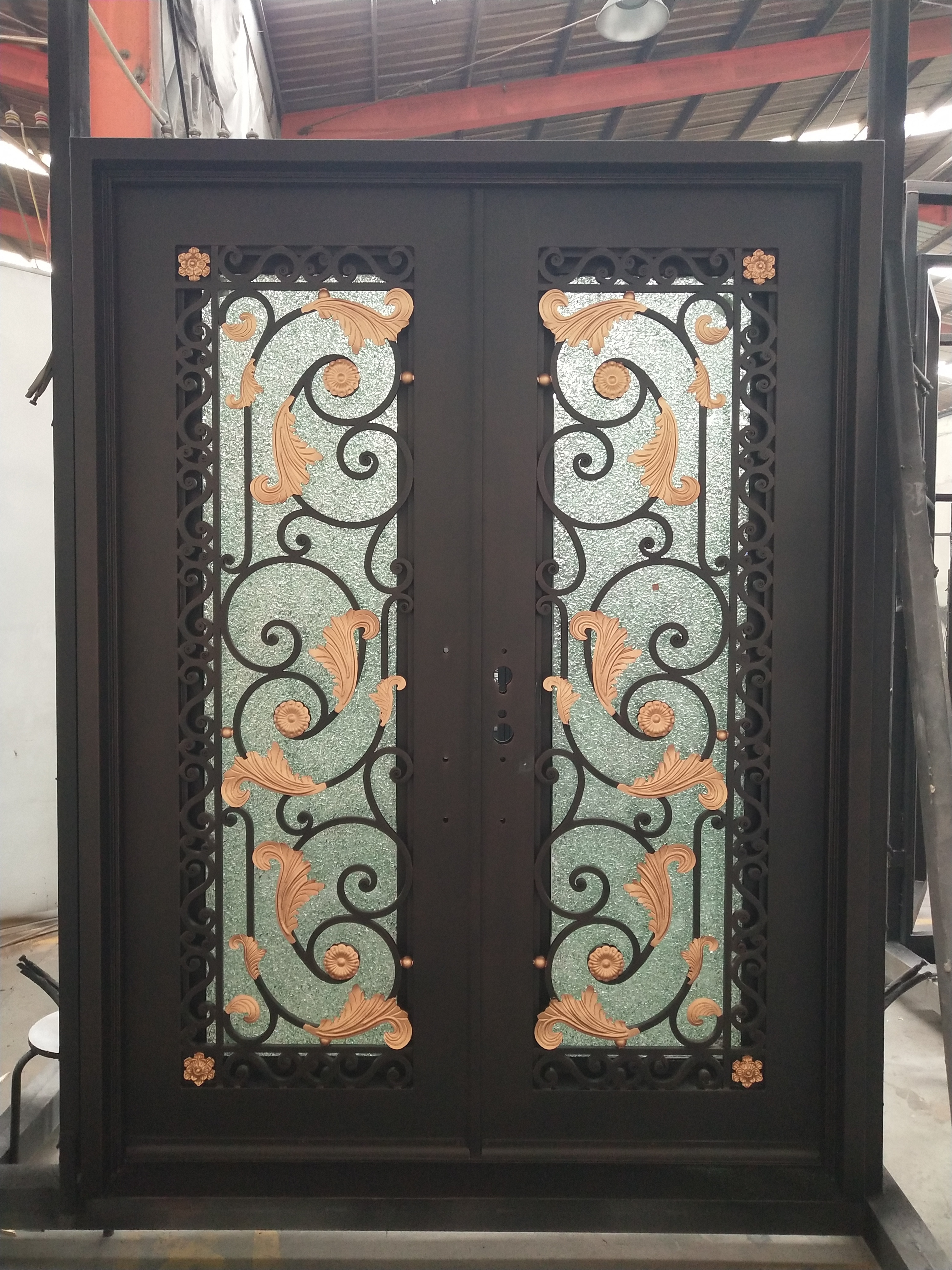 Give $ 500 cash coupon  customized  wrought iron steel main door