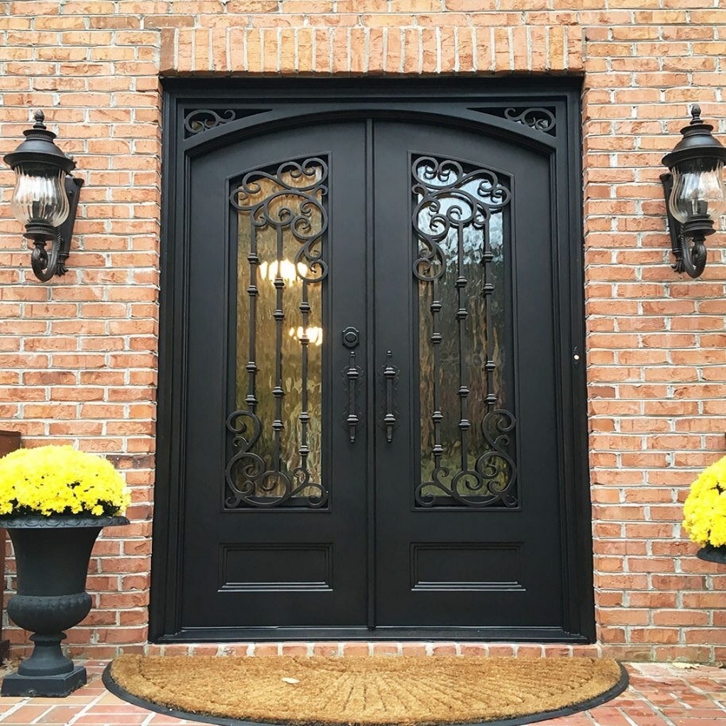 Give $ 500 cash coupon  customized  wrought iron steel main door