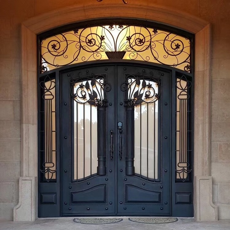 Give $ 500 cash coupon  customized  wrought iron steel main door