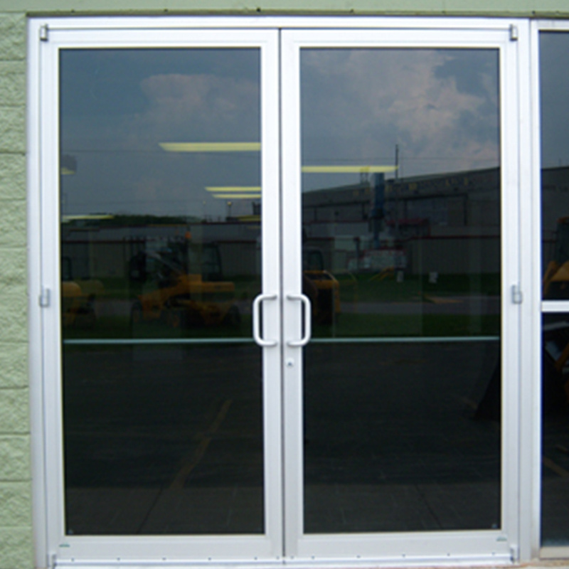 Commercial main entrance aluminum sliding glass doors system