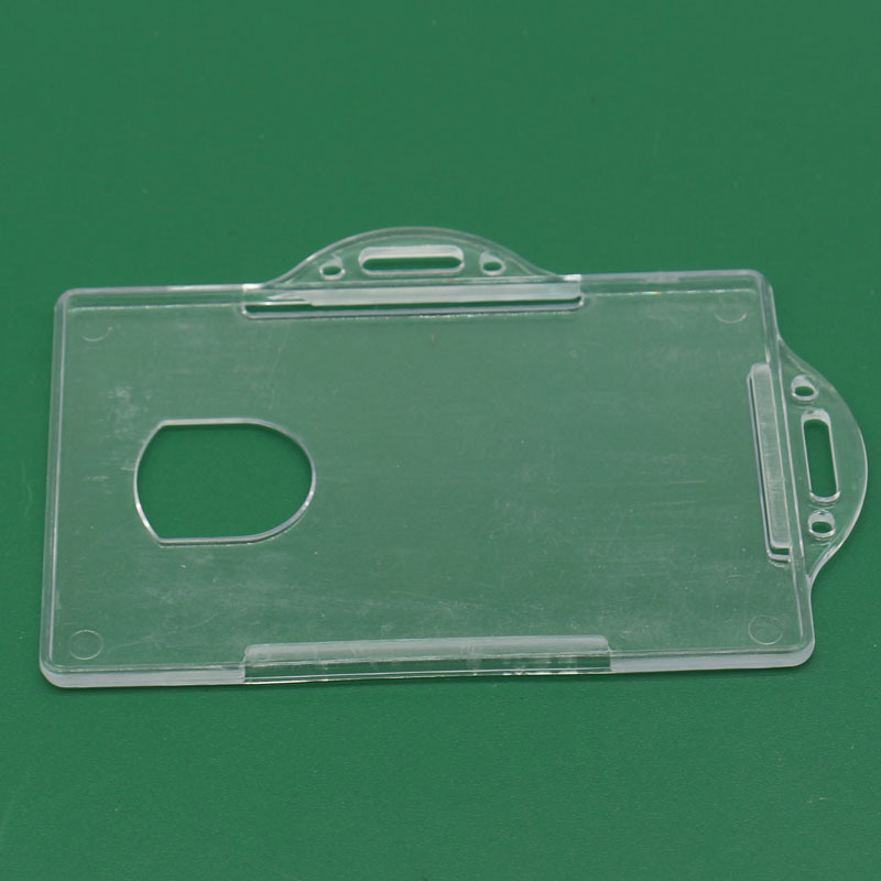 Hard Plastic Double-sided open plug in factory company identity information display ID card holder holder bracket