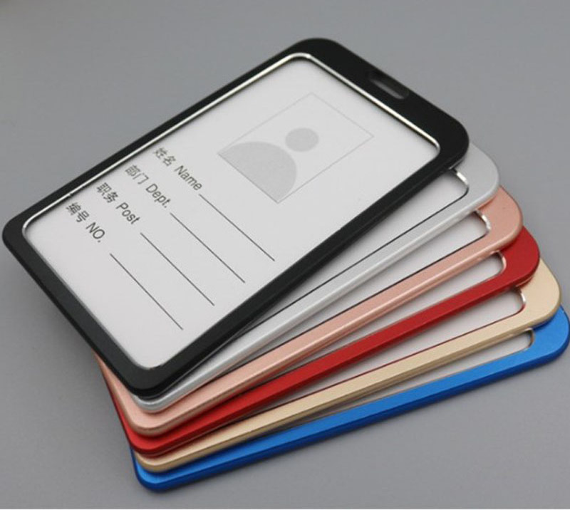 Aluminum Alloy ID Credit Name Card Badge Holder Cover Metal Zinc Alloy Business Card Holder