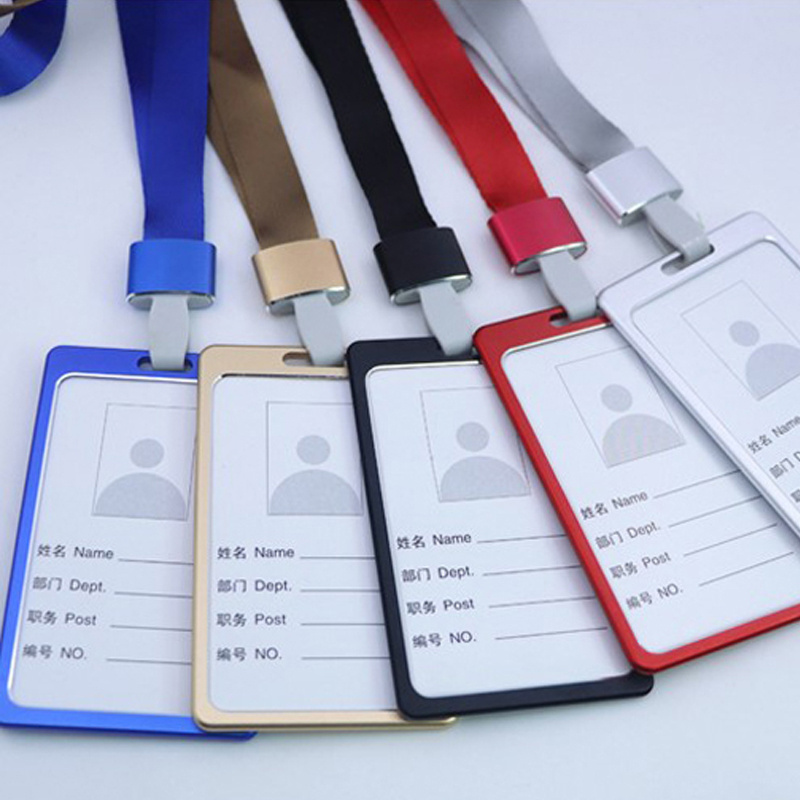 Aluminum Alloy ID Credit Name Card Badge Holder Cover Metal Zinc Alloy Business Card Holder