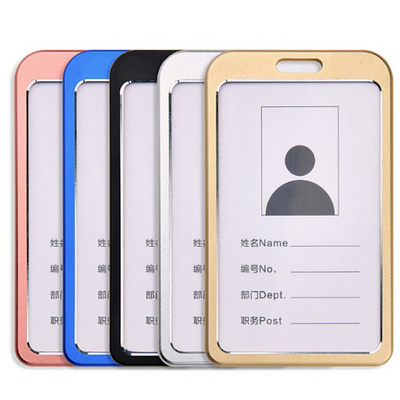 Aluminum Alloy ID Credit Name Card Badge Holder Cover Metal Zinc Alloy Business Card Holder